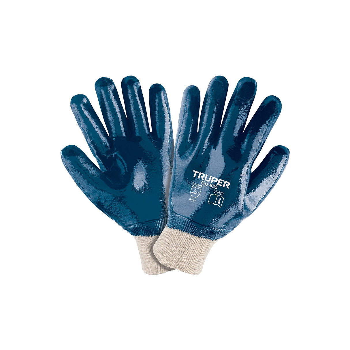 Guantes de Algodón Recubiertos de Nitrilo Puño Tejido, Truper