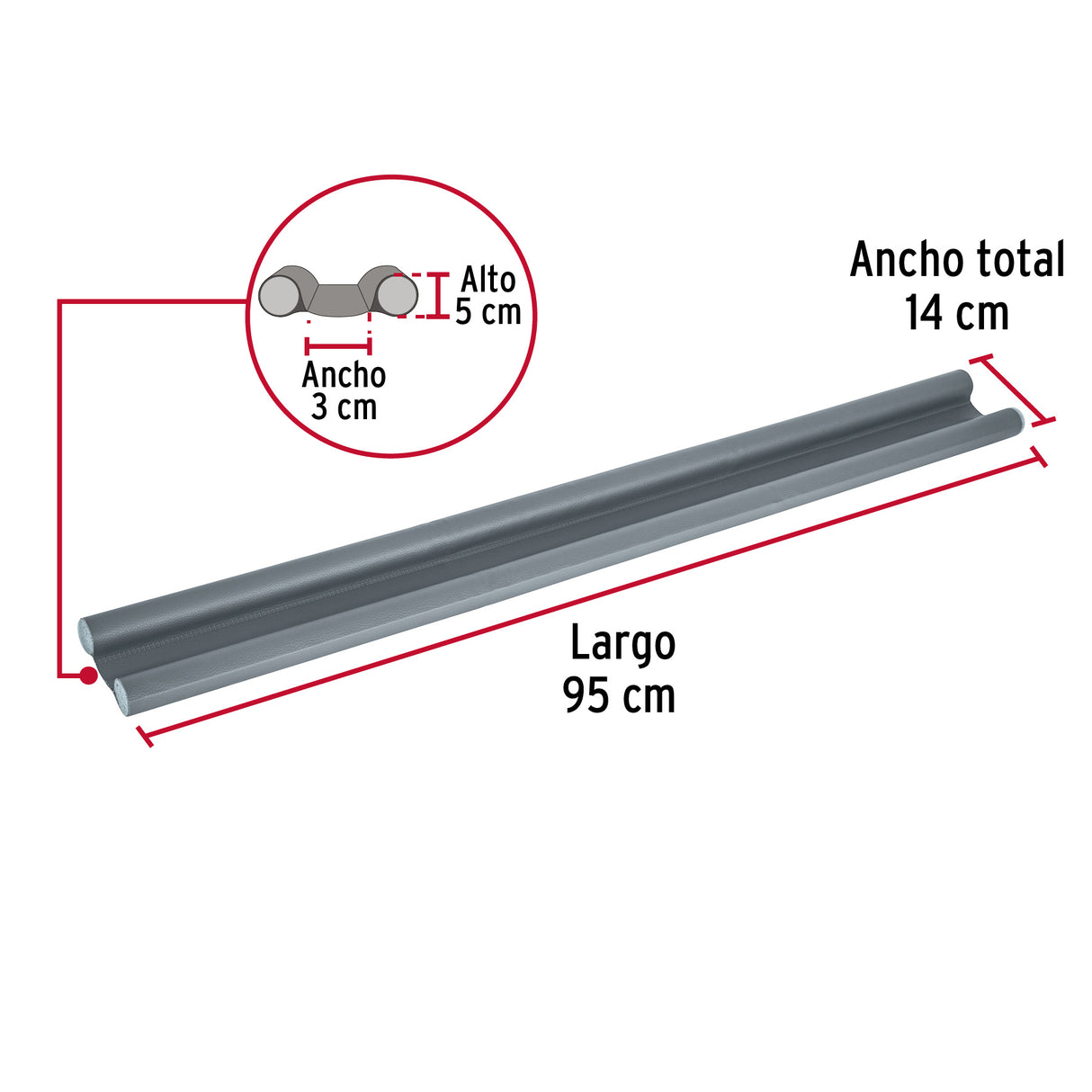 Guardapolvo con Funda 95 cm, Gris, Hermex