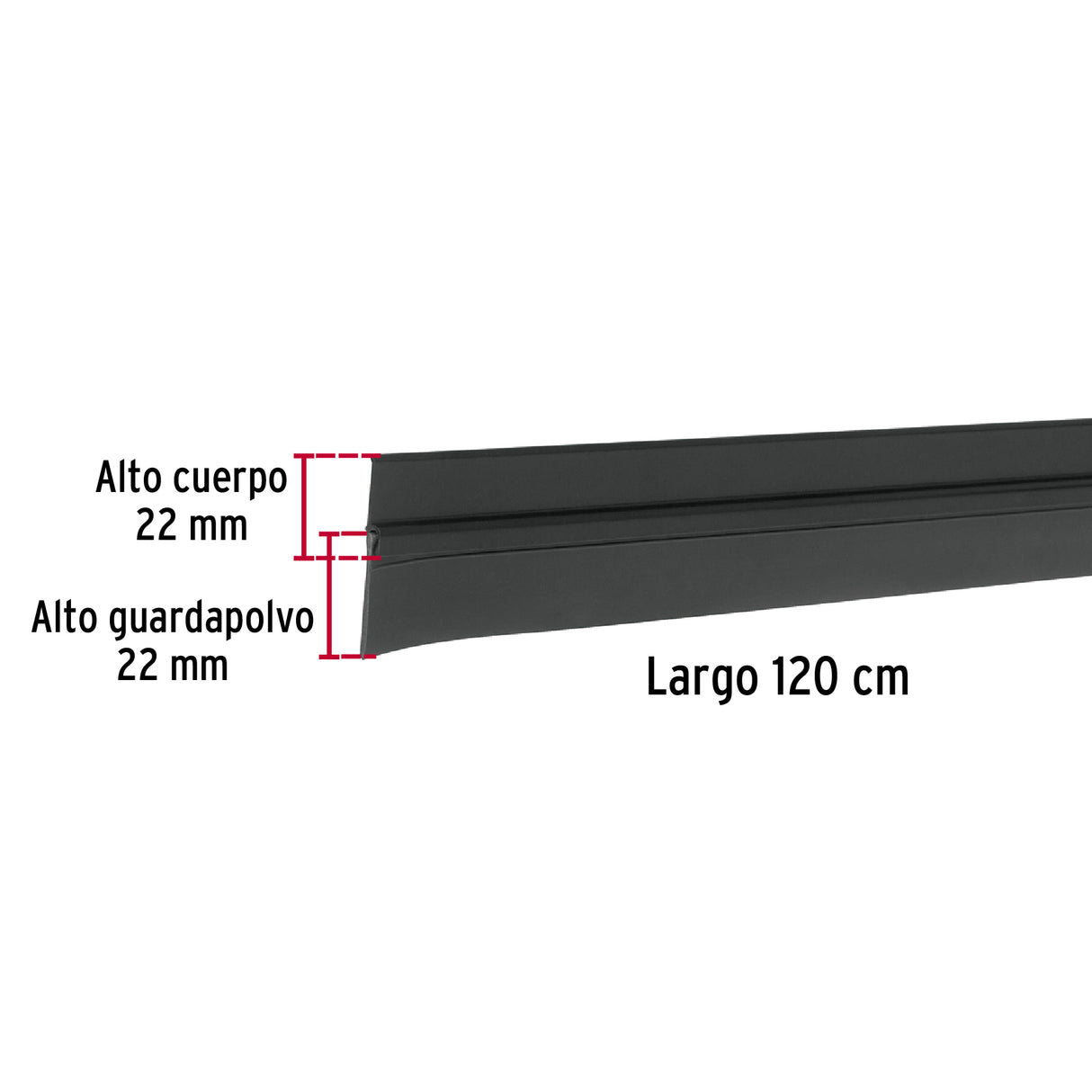 Guardapolvo Fijo de 120 cm, Negro, Hermex