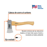 Hacha Cazadora 1-3/4 lb, Mango Hickory 15', Truper