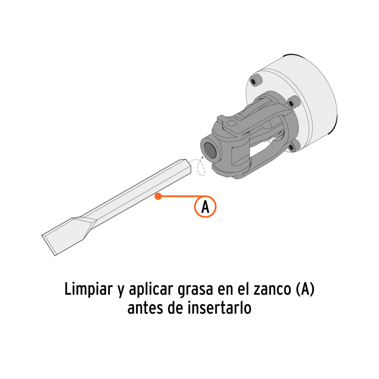 Cincel Plano Zanco Hexagonal de 1-3/8' X 20', Truper