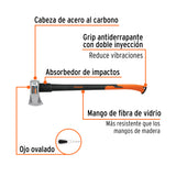 Hacha Michigan 4 lb, Mango Fibra de Vidrio 34', Truper