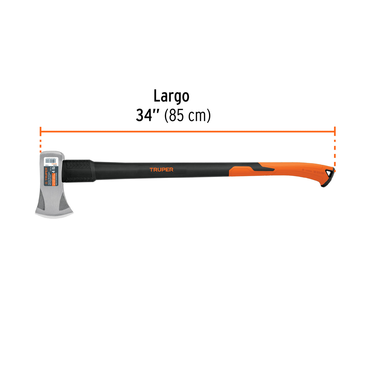 Hacha Michigan 4 lb, Mango Fibra de Vidrio 34', Truper