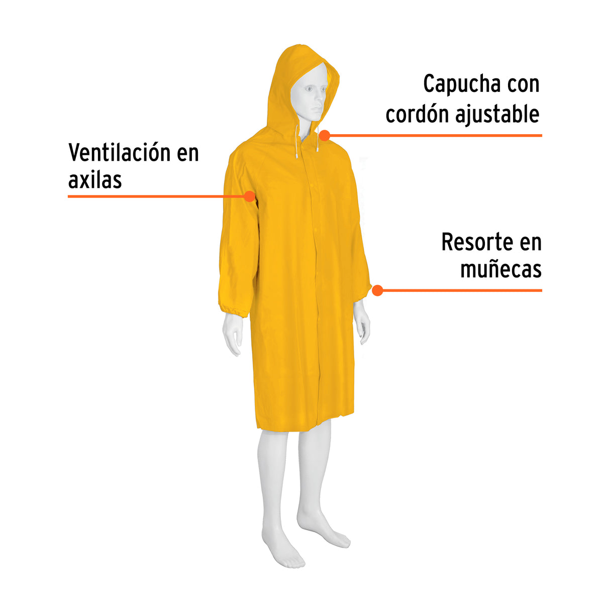 Gabardina Impermeable Triple Capa, Talla m, Truper Expert