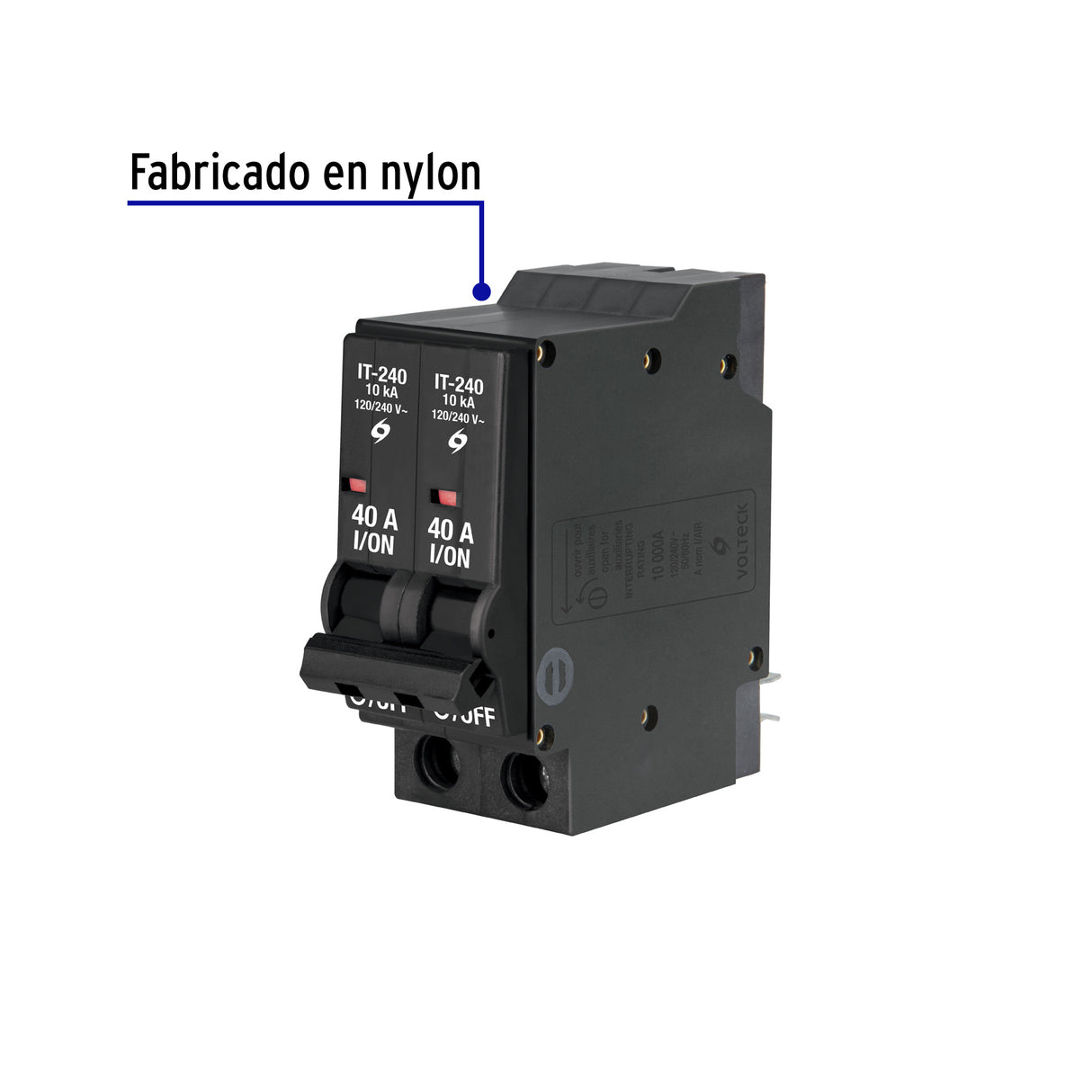 Interruptor de 2 Polos 40 a, Enchufable, Volteck