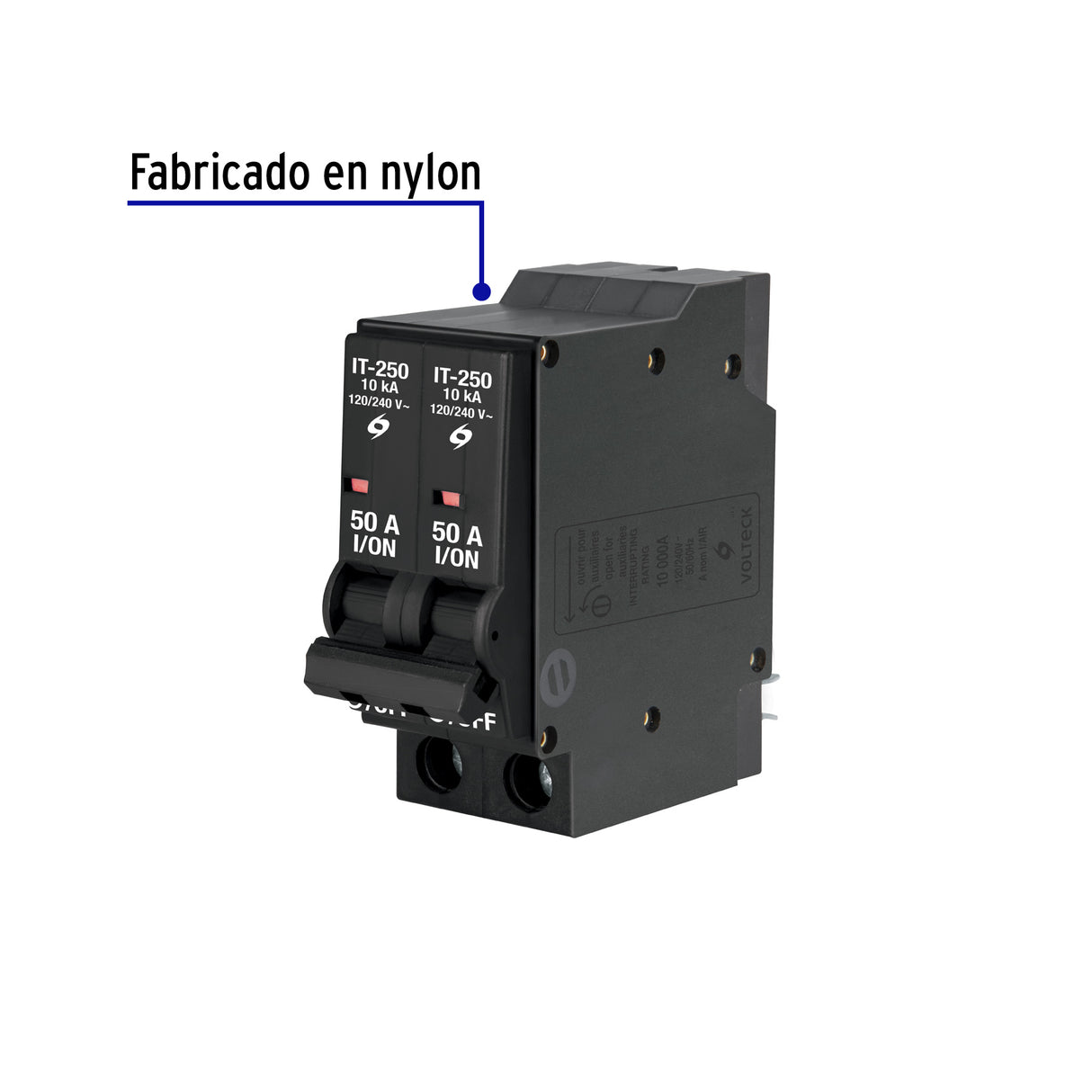 Interruptor de 2 Polos 50 a, Enchufable, Volteck