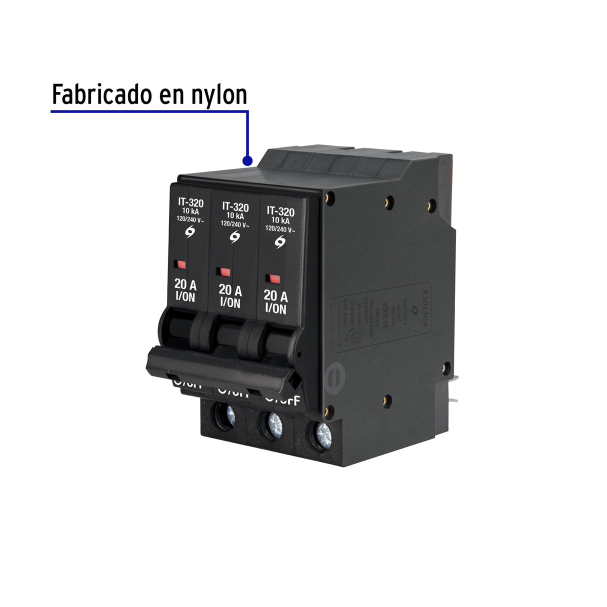 Interruptor de 3 Polos 20 a, Enchufable, Volteck