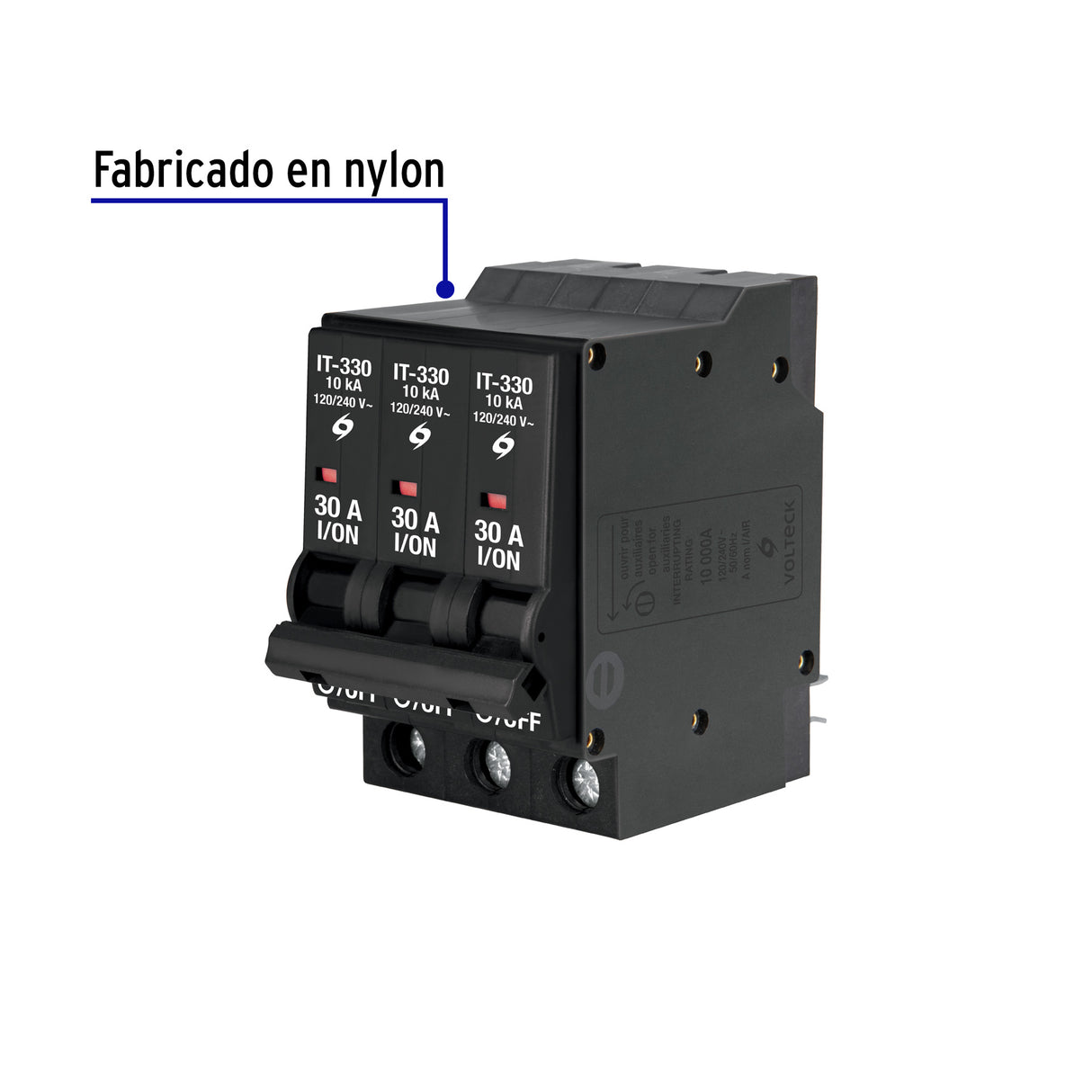 Interruptor de 3 Polos 30 a, Enchufable, Volteck