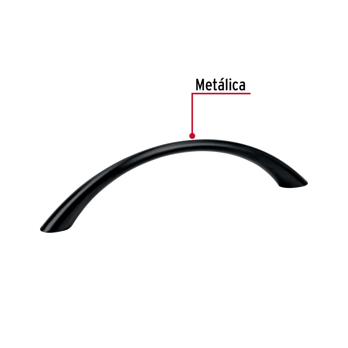 Jaladera de 96 mm, Línea Arco, Negro, Hermex