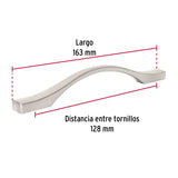 Jaladera de 128 mm, Línea Segovia, Níquel, Hermex
