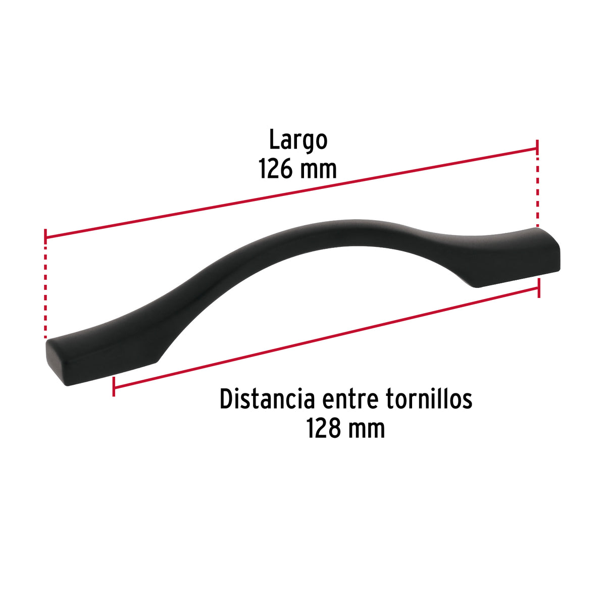 Jaladera de 96 mm, Línea Segovia, Negro, Hermex