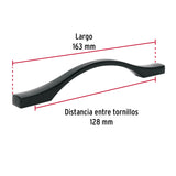 Jaladera de 128 mm, Línea Segovia, Negro, Hermex