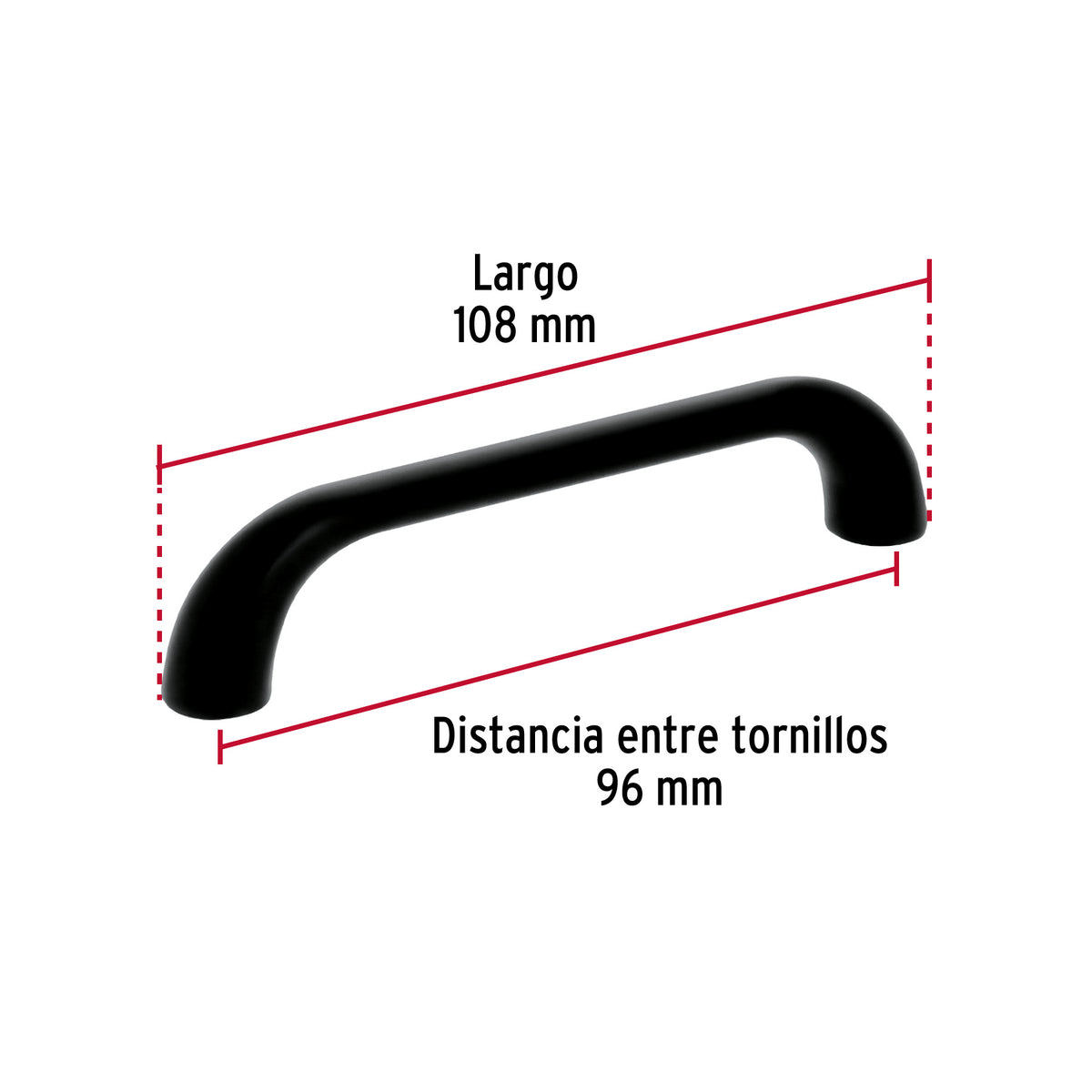 Jaladera de 96 mm, , Línea Cádiz, Negro, Hermex