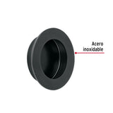 Jaladera de Embutir Circular No. 4 Acabado Negro