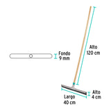 Jalador con Base de Lámina de 40 cm, con Bastón de Madera