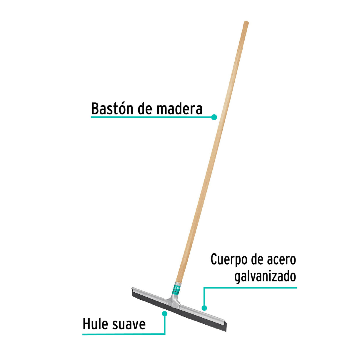 Jalador con Base de Lámina de 50 cm, con Bastón de Madera