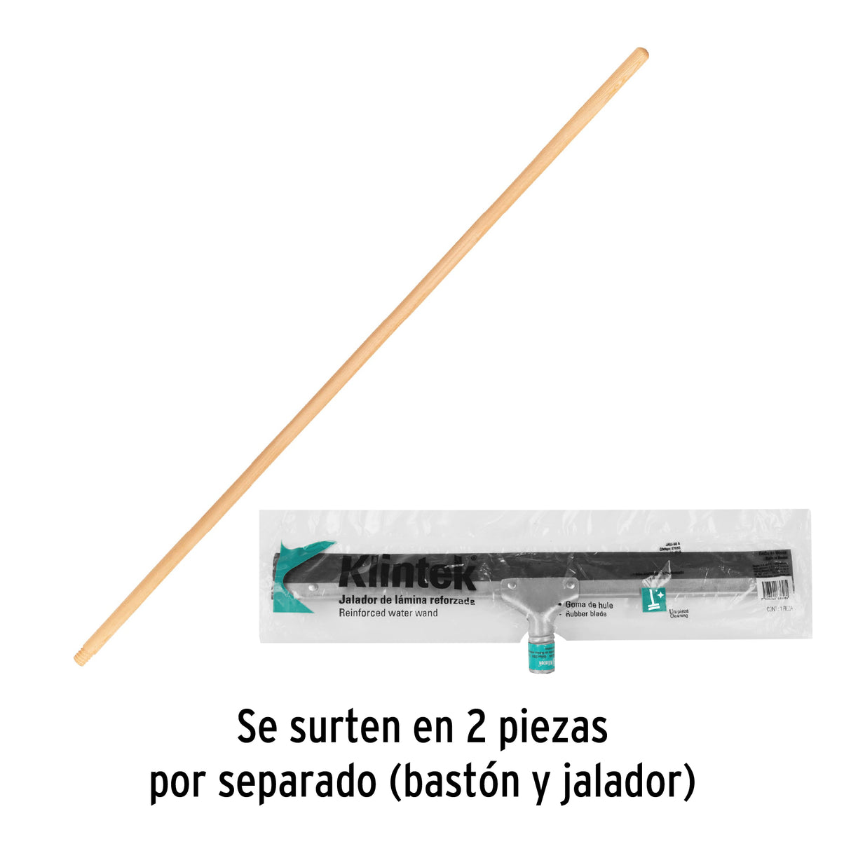 Jalador con Base de Lámina de 50 cm, con Bastón de Madera