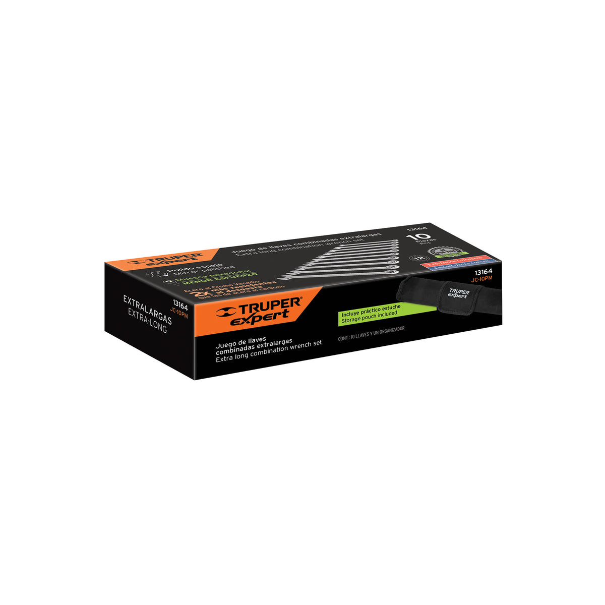 Jgo 10 Llaves Combinadas Extralargas Pulidas Std y mm, Expert