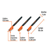 Juego de 3 Mini Cepillos de Alambre 28 Pinceles, Truper