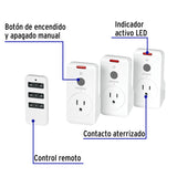 Juego de 3 Contactos con Control Remoto, Volteck
