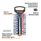 Juego de Dados mm y Std con Matraca, Cuadro 1/2', Truper