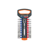 Juego de Dados mm y Std con Matraca, Cuadro 1/4', Truper
