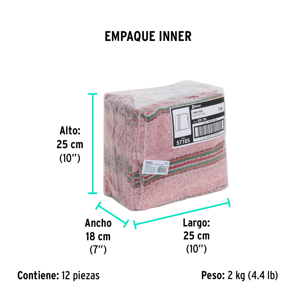 Jerga Sarga Ligera de 1 m X 48 cm Roja, Klintek