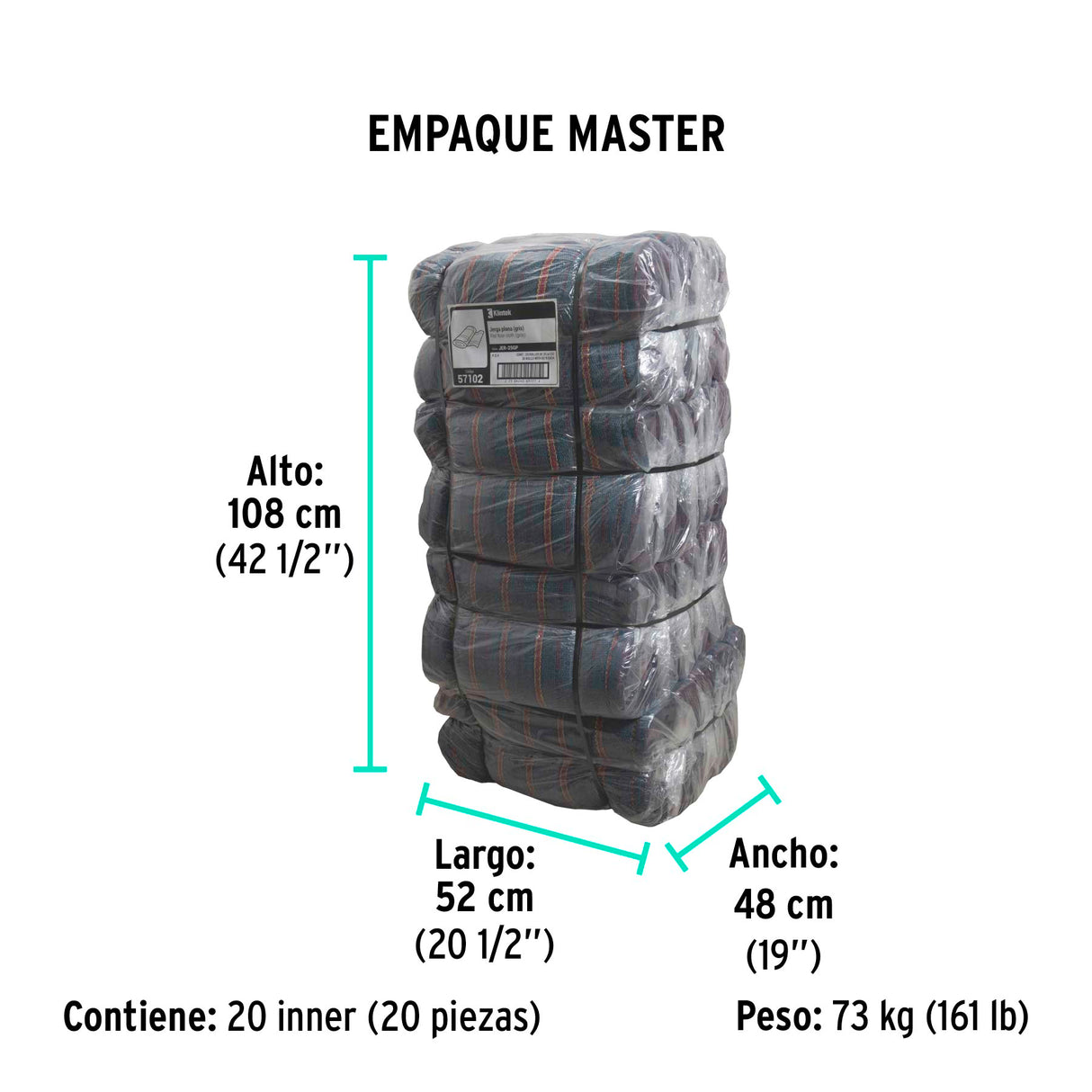 Rollo de 25 m de Jerga Plana Gris, Klintek