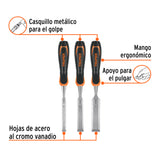 Juego de 3 Formones Mango Comfort Grip, Truper
