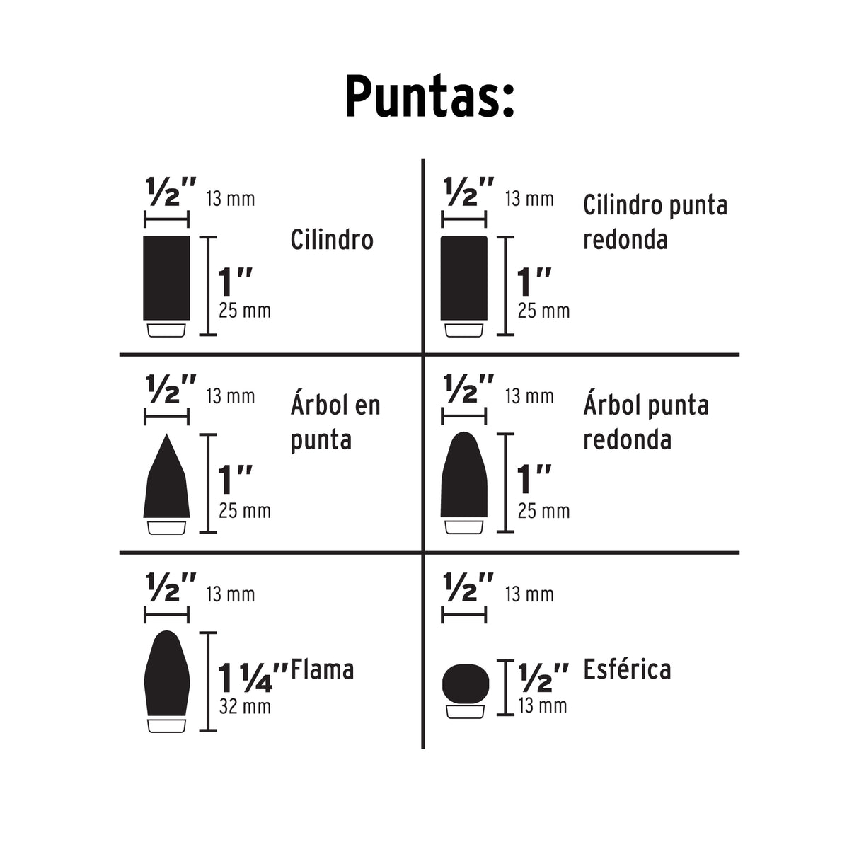 Juego de 6 Limas Rotativas, Truper
