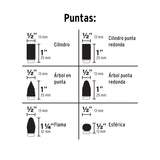 Juego de 6 Limas Rotativas, Truper