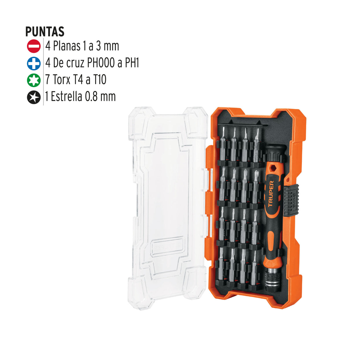 Desarmador de Precisión con 16 Puntas Intercambiables