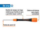 Desarmador de Precisión de Cruz PH1 Mango Ergonómico, Truper