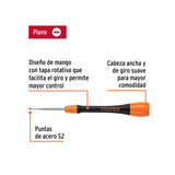 Desarmador de Precisión Plano de 1.8 mm Mango Ergonómico