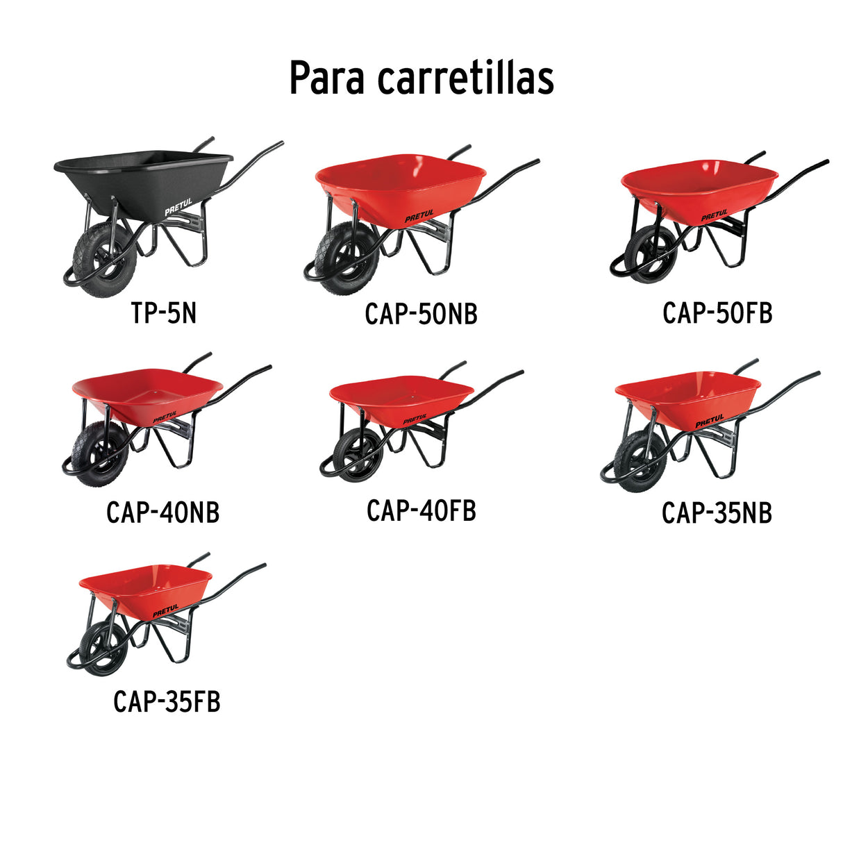 Tornilleria, Chumaceras y Eje, Carretilla TP-5N y Rojas Pretul