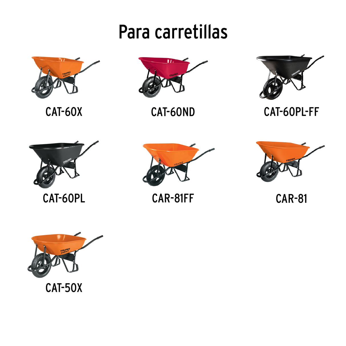 Tornillería, Chumaceras y Eje para Carretillas Truper y Expert