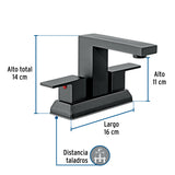 Mezcladora para Lavabo 4', Negro, Foset Kubo