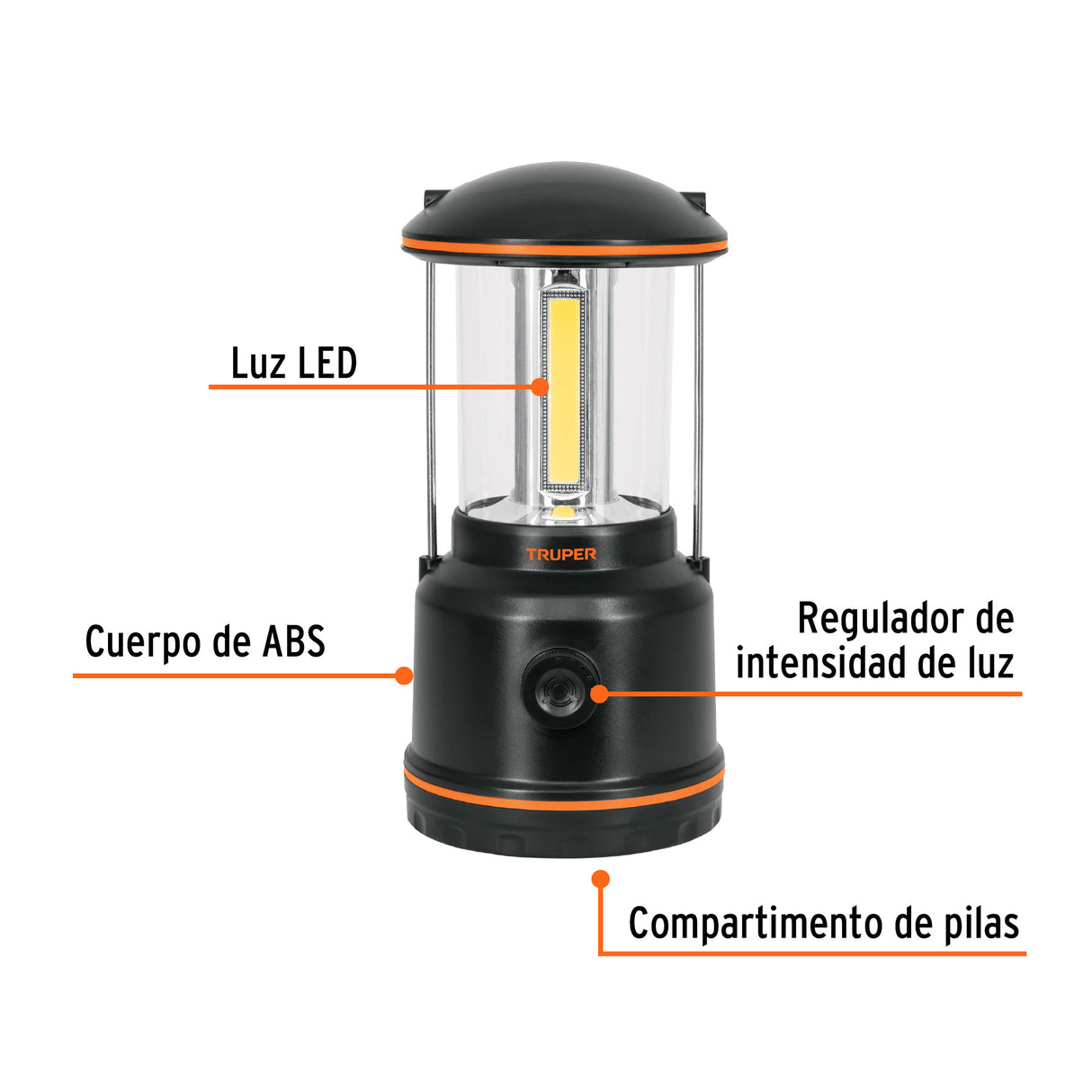 Linterna de LED para Campamento, Tipo Farol, de Pilas 3 D