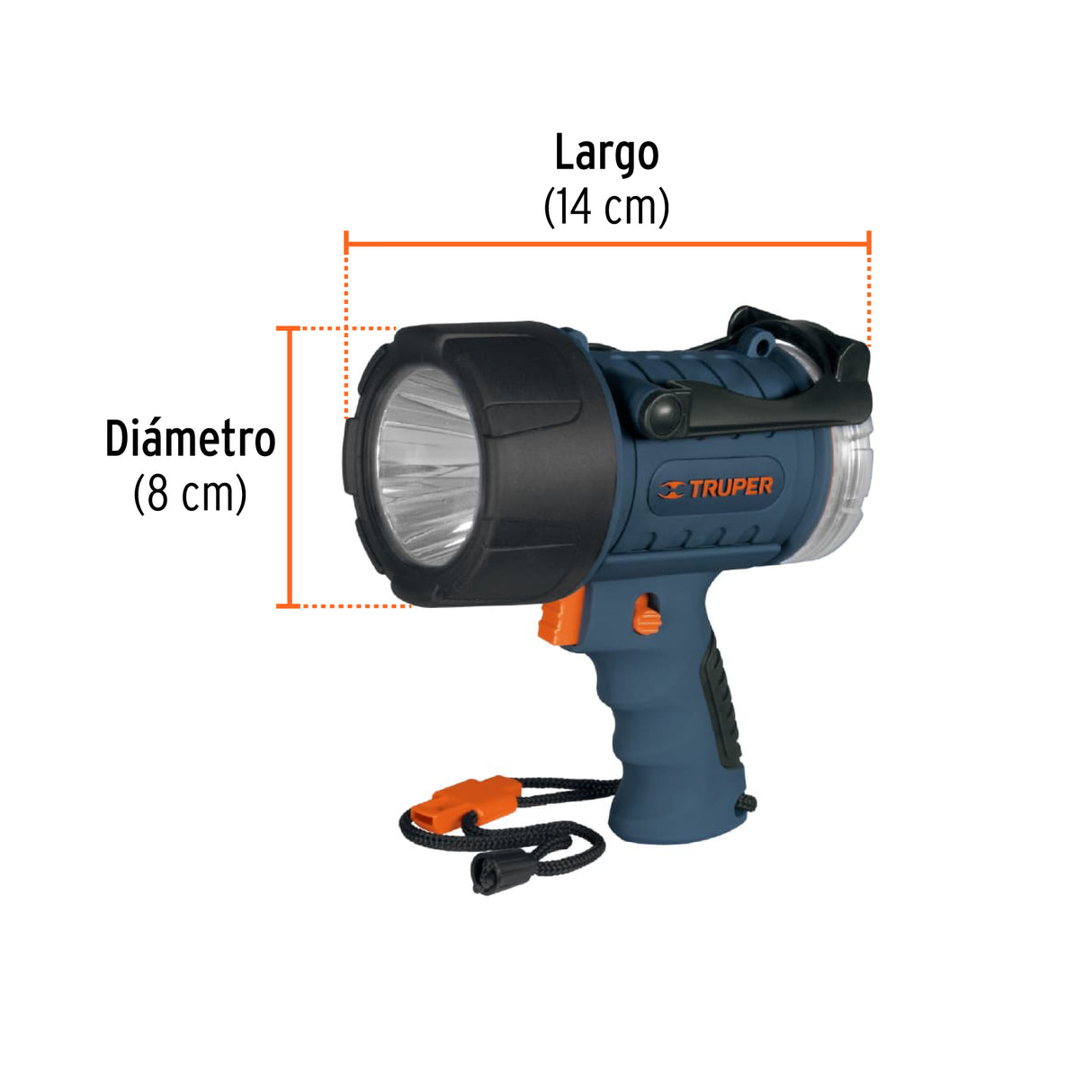 Linterna Reflectora LED 300 Lm Recargable, Truper