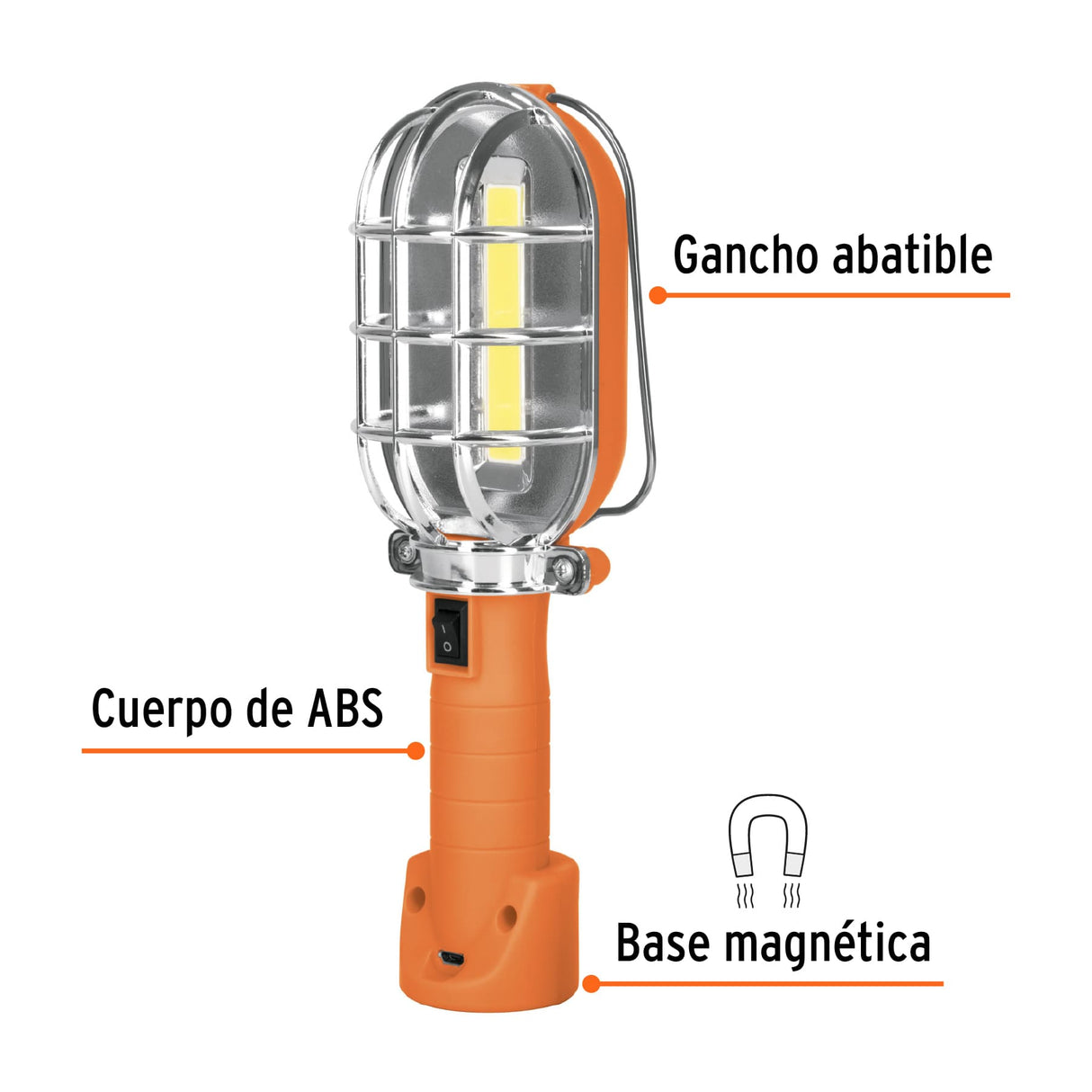 Lámpara LED 280 Lm de Taller, Recargable, Truper