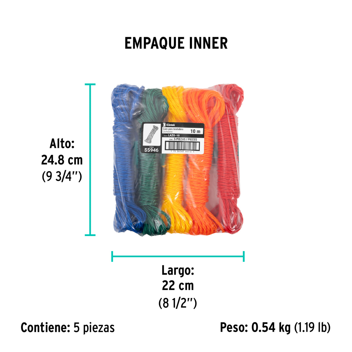 Lazo para Tendedero de Polietileno de 10 m, Klintek