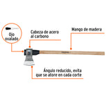 Hacha Labor Entera 3 lb, Mango de Madera 36', Truper