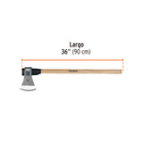 Hacha Labor Entera 4 lb, Mango de Madera 36', Truper