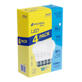 Pack 4 Focos LED 14 W (75 W) A19, 6500K Fría, 1150 Lm, Basic