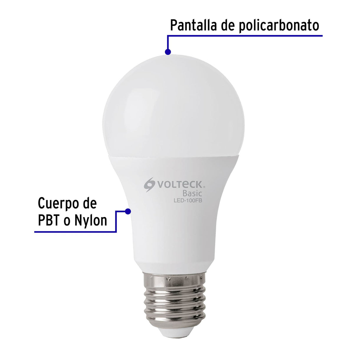 Foco LED 14 W (75 W) A19, 6500K Blanca Fría, 1150 Lm, Basic