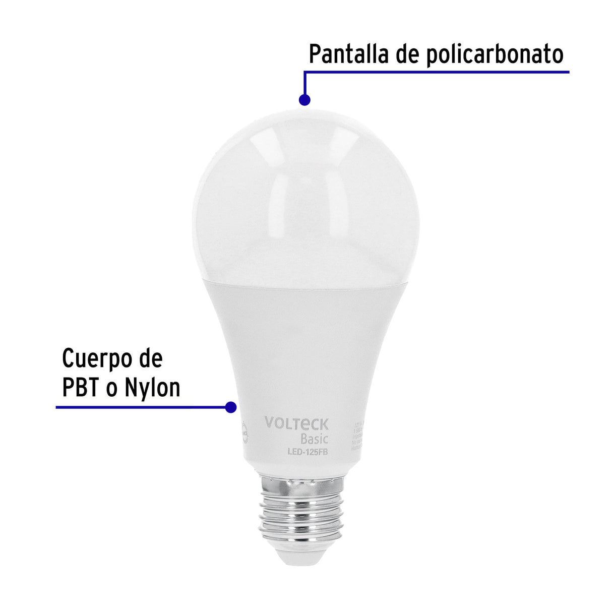 Foco LED 16 W (100 W) A22, 6500K Blanca Fría, 1550 Lm, Basic