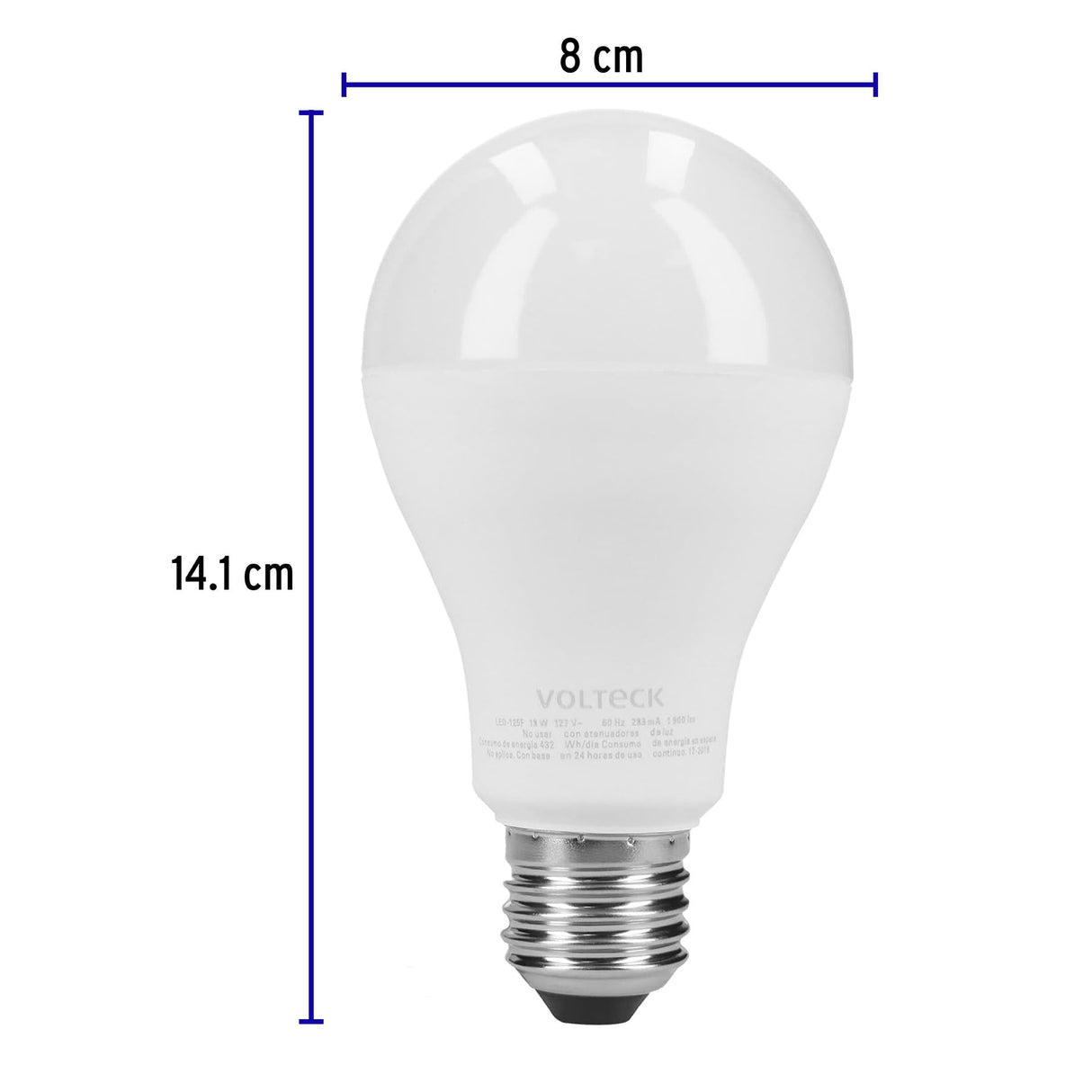 Pack 4 Focos LED 18 W (125 W) A25, 6500K Blanca Fría, 1900 Lm