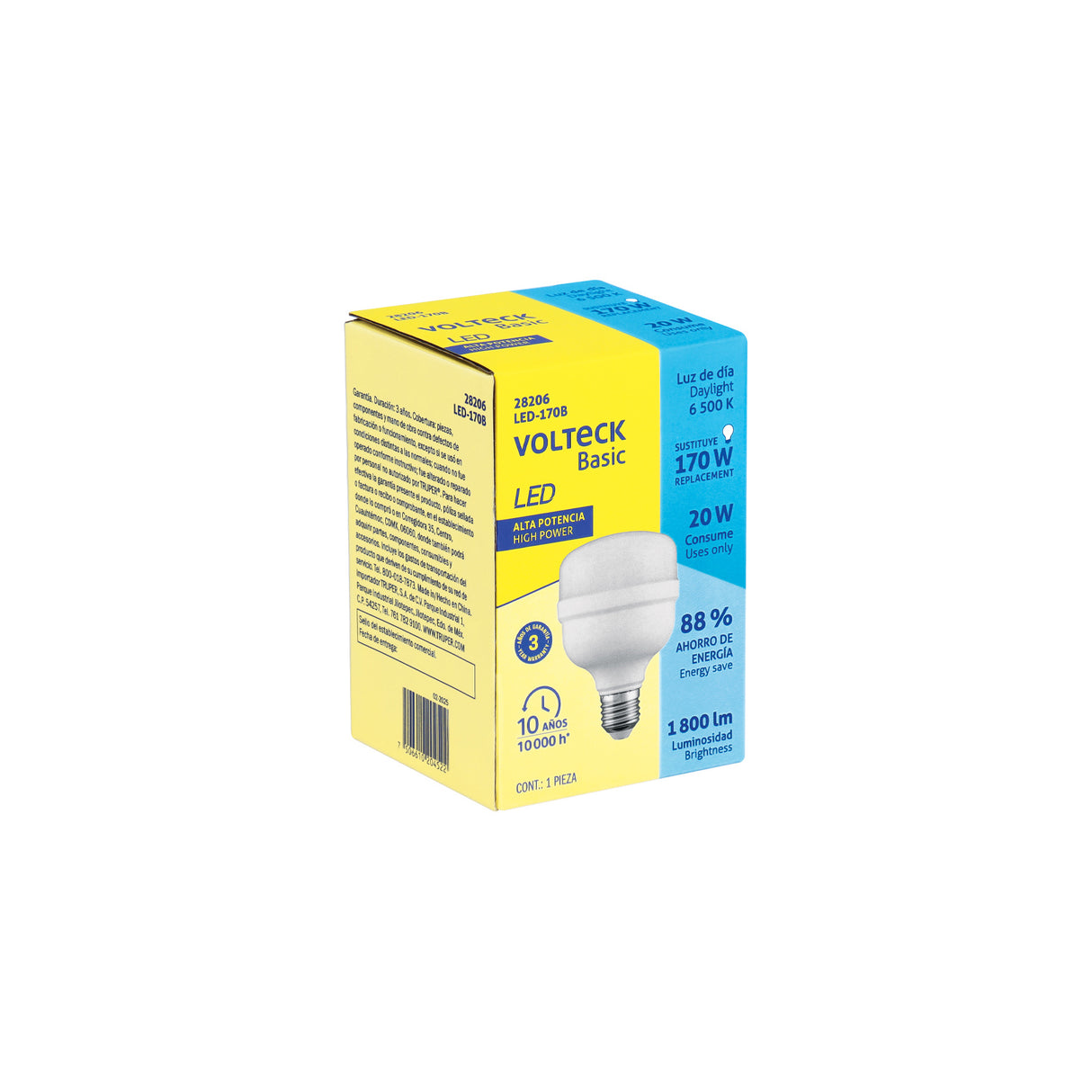 Foco LED Alta Potencia 20 W (170 W) 6500K Blanca Fría, Basic