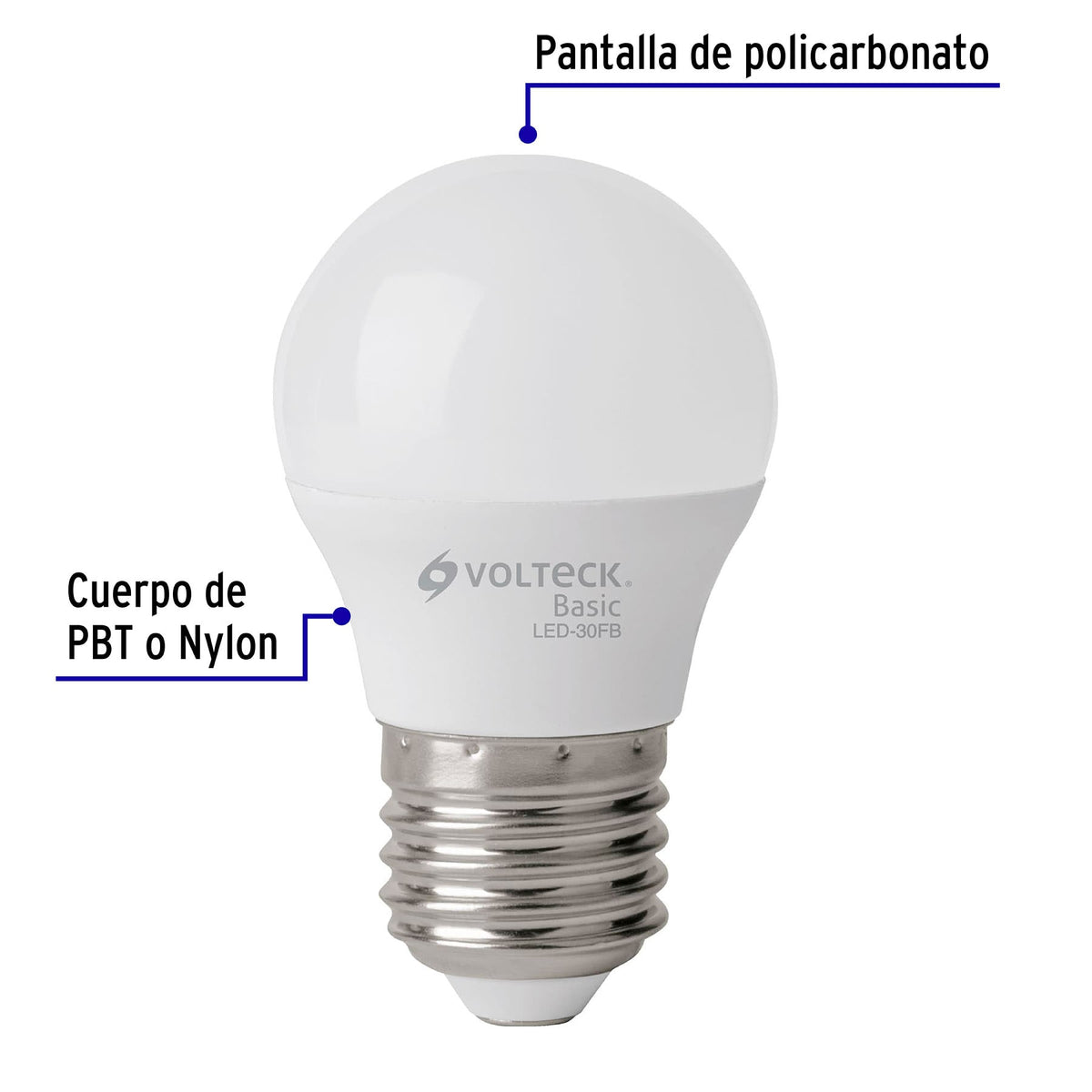 Pack 4 Focos LED 3 W (25 W) G45, 6500K Fría, 270 Lm, Basic