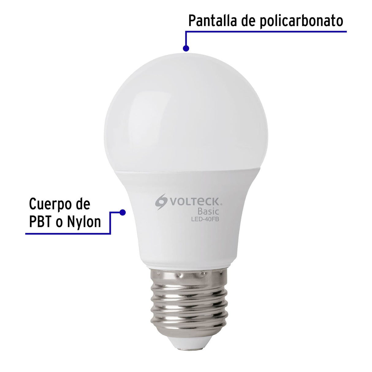 Pack 4 Focos LED 6 W (40 W) A19, 6500K Fría, 570 Lm, Basic